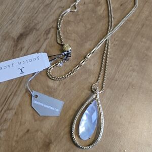 Judith Jack Gold Over 925 Necklace with Teardrop Swarovski Crystals